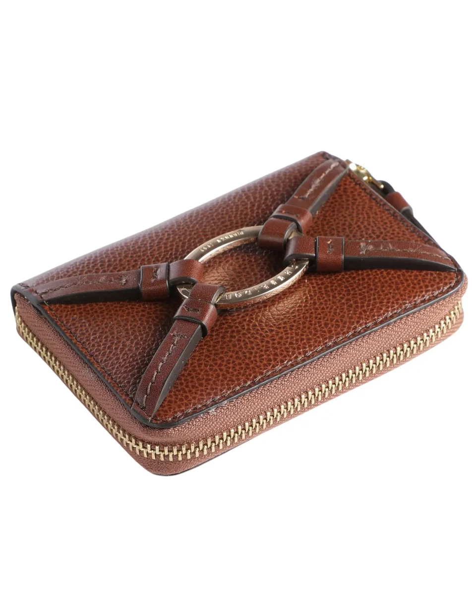 The Bridge Portamonete Zip Logo Oro Marrone Donna - immagine 4