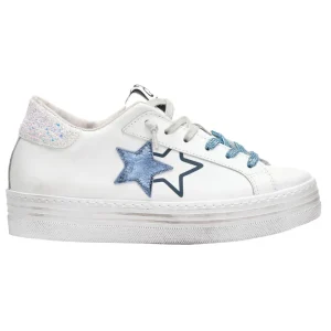 2Star Sneaker One Star con Platform Tomaia Bianco Azzurro Donna