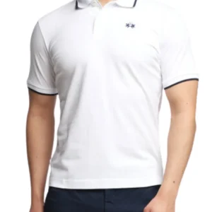 La Martina Maglia Maniche Corte Con Bottoni Bianco Uomo