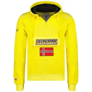 Geographical Norway Felpa Gymclass Fluo Cappuccio Giallo Uomo