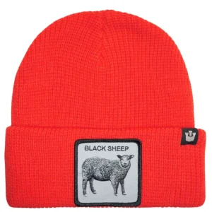 Goorin Bros. Cappello Beanie Hat Cuffia Con Patch Frontale E Logo Su Lato Rosso Unisex