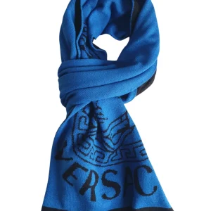 Versace Stola Pashmina Lana Blu