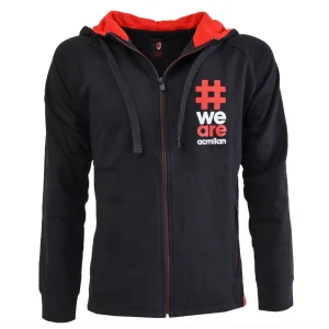 TUTA Felpa Uomo AC MILAN con cappuccio NERO
