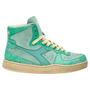 Diadora Heritage Sneakers MI Basket High in Pelle Effetto Used Verde