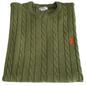 U.s. Polo Assn. Girocollo Treccia Verde Uomo