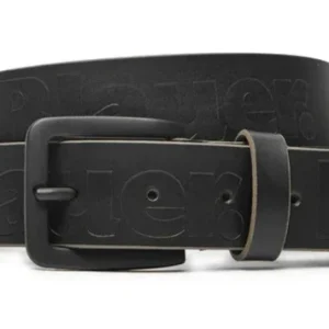 Blauer Cintura pelle made in Italy uomo nero black WRIT logo all over