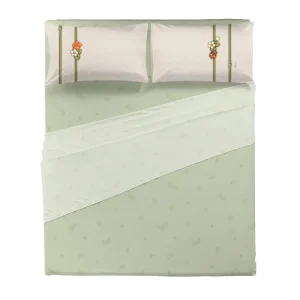 THUN Completo Letto Matrimoniale in Cotone Country Bloom Green B201197