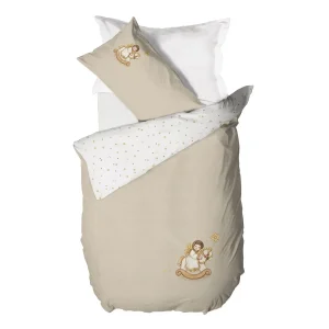 THUN Parure Copripiumino singolo con Stampa Digitale - Fantasia Natale Angel Vanilla