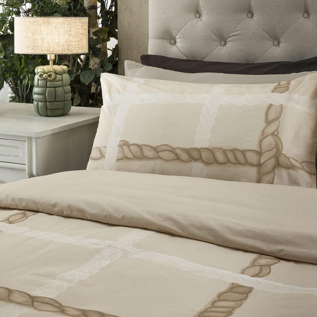 THUN Parure Lenzuola Letto singolo con Stampa Digitale - Fantasia Abbracciami Treccia Beige - immagine 3