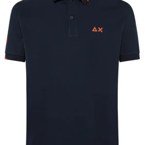 Sun68 Polo Logo Beach El Cotone Blu Scuro A33140