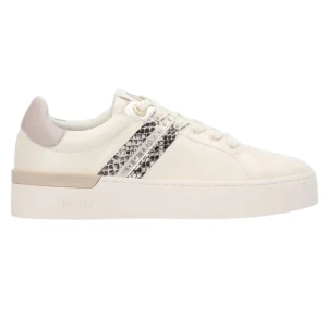 Liu Jo Sneakers Glitter Borchie Pitone Beige Pelle