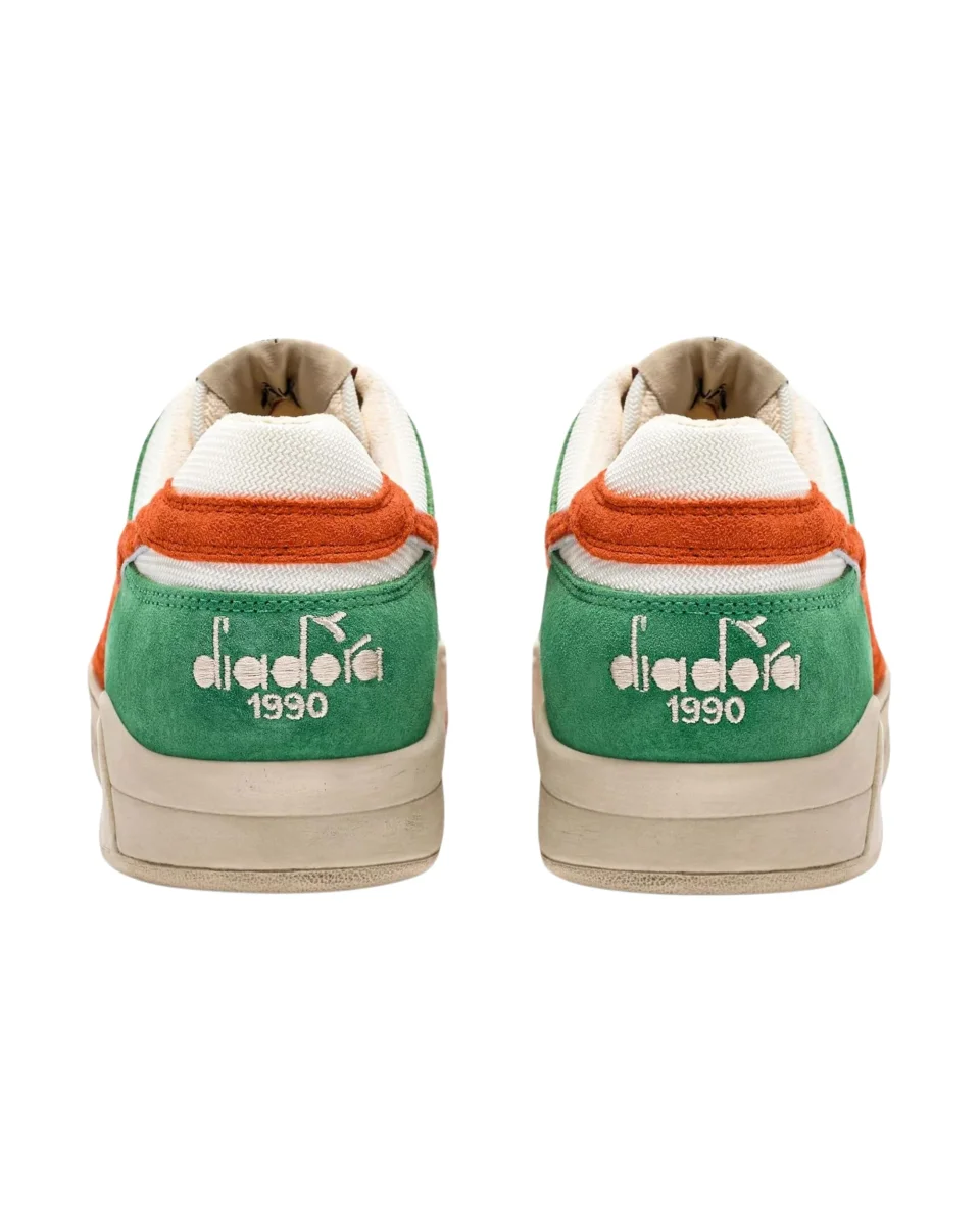 Diadora Heritage Sneakers B.560 Used RR Italia Pelle Bianco Verde - immagine 4