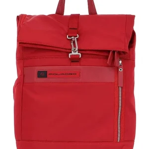 Piquadro Roll Top In Tessuto Tecnico Rigenerato Rosso Unisex