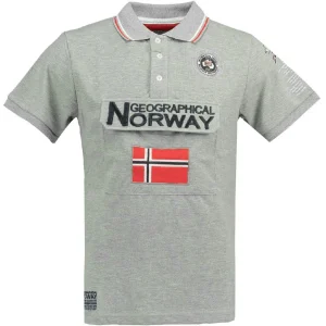 Geographical Norway Maglia Manica Corte Grigio Uomo