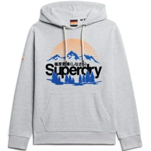 Superdry Hoodie Great Outdoors Graphic Cotone Grigio