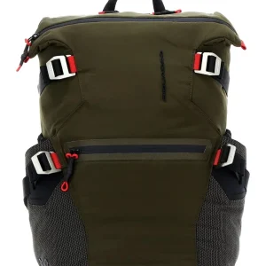 Piquadro Zaino Grande In Poliestere Rigenerato Verde Uomo