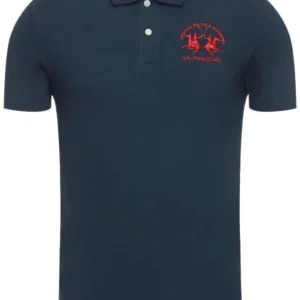 La Martina Polo Maniche Corte Cotone Blu