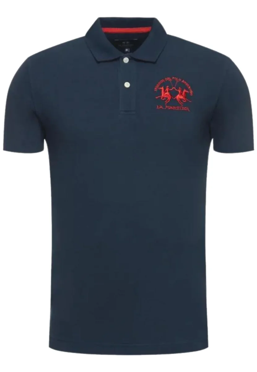 La Martina Polo Maniche Corte Cotone Blu