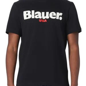 Blauer T-shirt Con Maxi Logo Nero Uomo