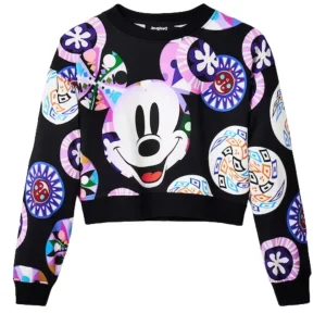 Desigual Woman Sweat Mickey By Lacroix Nero Donna