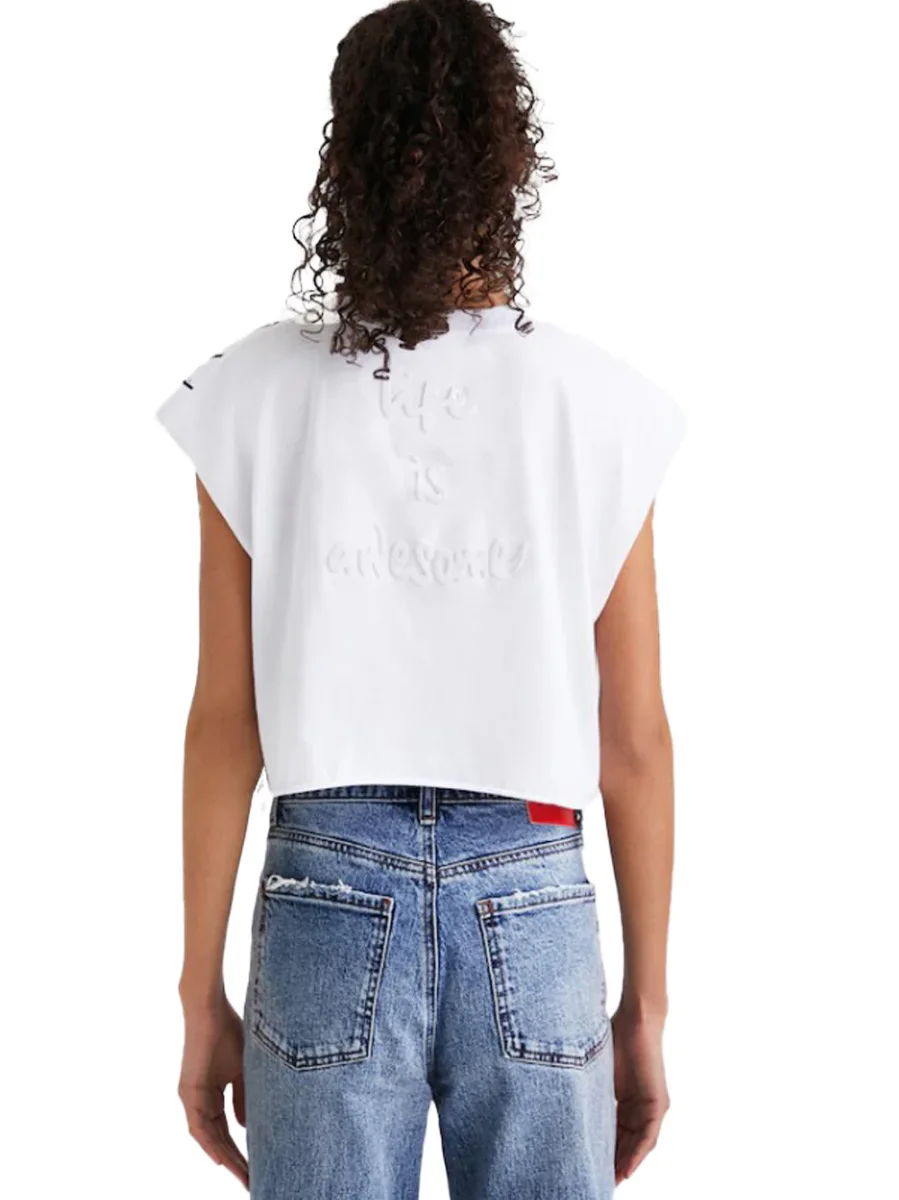Desigual T-shirt Titti Bianco Donna - immagine 3