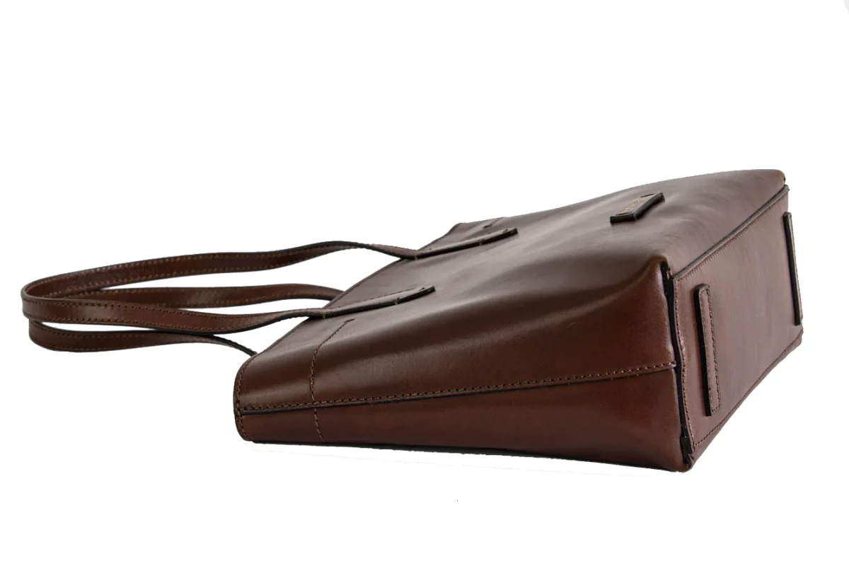 The Bridge Guelfa Shopping Bag in Pelle Marrone Donna - immagine 5