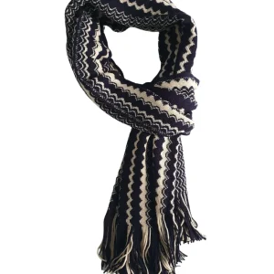 Missoni Stola Fantasia Geometrica Misto Lana Bianco