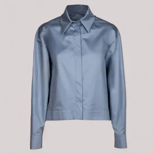 CAMICIA DONNA IN COTONE AZZURRO