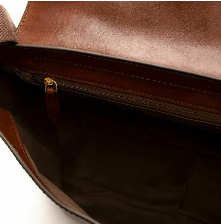 The Bridge Messenger Linea Firenze in Pelle Liscia Marrone per Uomo - immagine 4