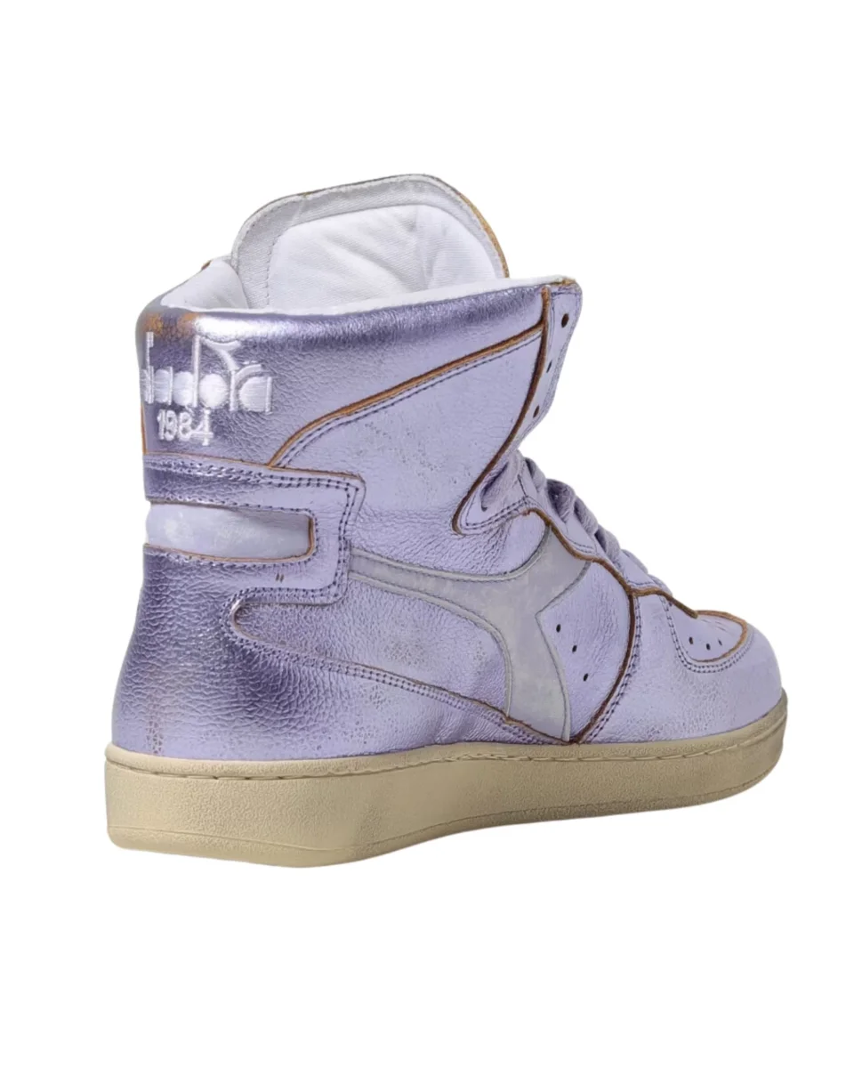 Diadora Heritage Sneaker MI Basket Pelle Laminata Viola - immagine 6