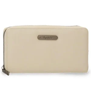 Pepe Jeans Porta Tessere Carte Di Credito Beige Donna