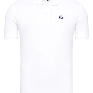 La Martina Polo Manica Corta Cotone Bianco Uomo piquet cotton