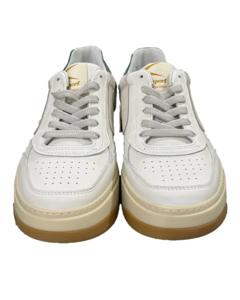 Valsport Sneaker Artigianali Hype Classic Tomaia In Pelle Bianco Verde Unisex - immagine 6