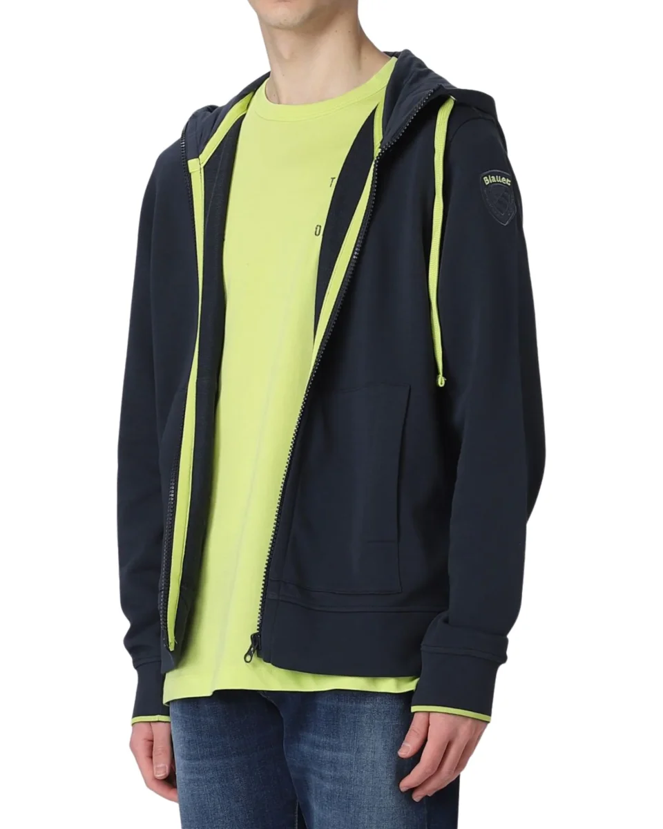 Blauer Felpa Aperta Cappuccio Blu Uomo - immagine 4