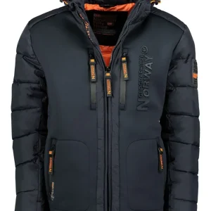 Geographical Norway Piumino Bomber Parka Outdoor Cappuccio Blu Uomo Beachwood