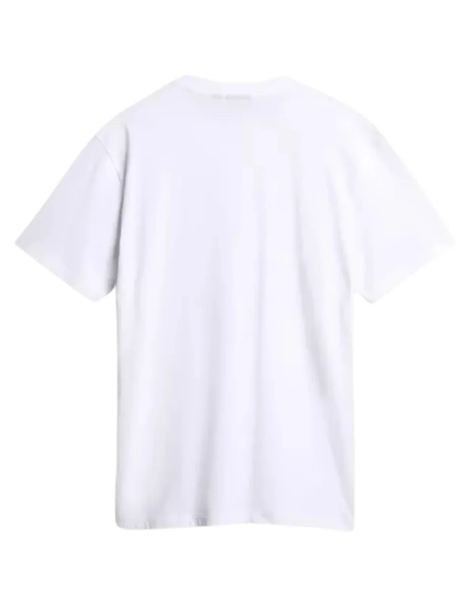 Napapijri T-shirt Cotone Manica Corta con Logo e Bandiera Norvegese Bianco - immagine 5