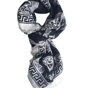 Versace Foulard Pashmina Scialle Modal Bianco