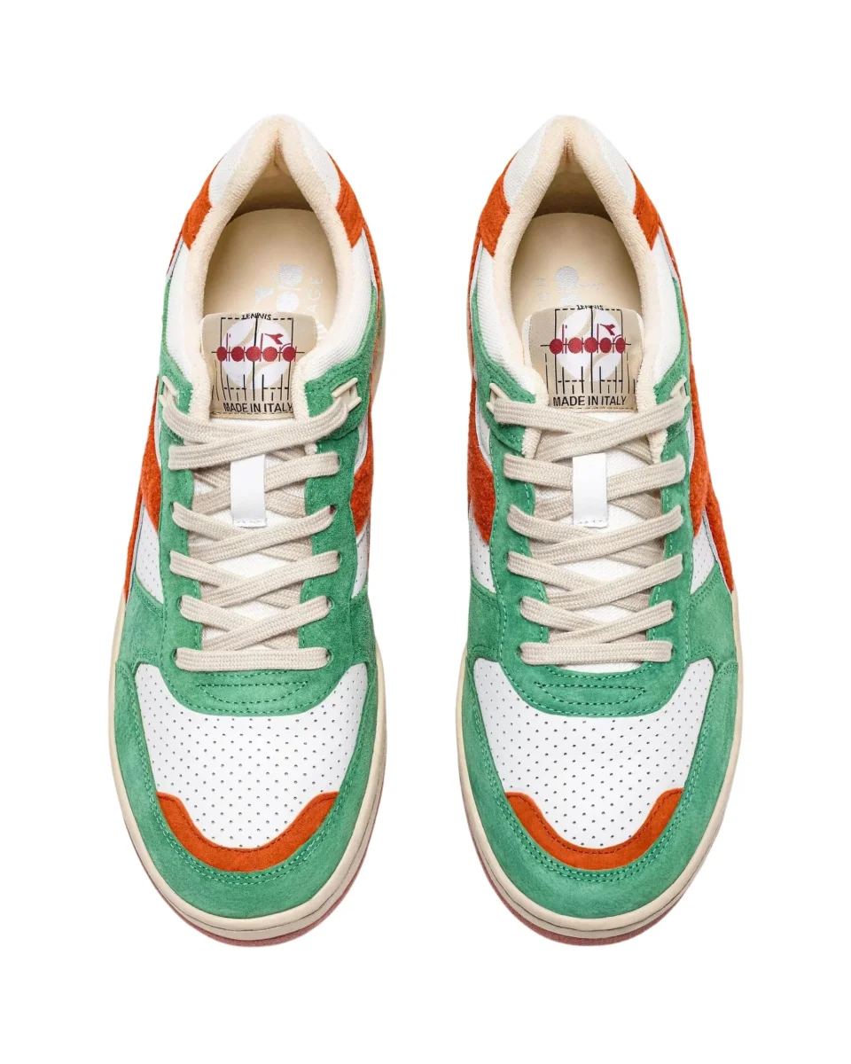 Diadora Heritage Sneakers B.560 Used RR Italia Pelle Bianco Verde - immagine 6