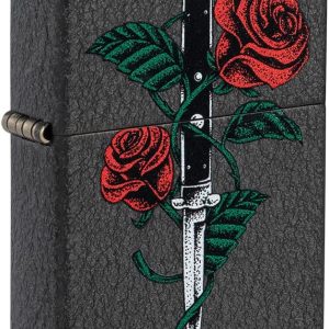 Zippo accendino made in usa Tatoo Rosa Pugnale Nero 49778