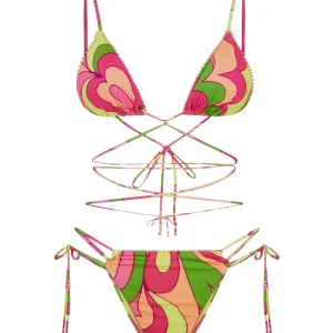 Mefui Bikini Triangolo E Slip Regolabile 'wet' Multicolore Donna