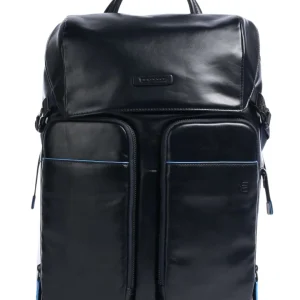 Piquadro Zaino Square Revamp Zaino Porta Pc 15 Pollici Pelle Donna Unisex Blu Uomo
