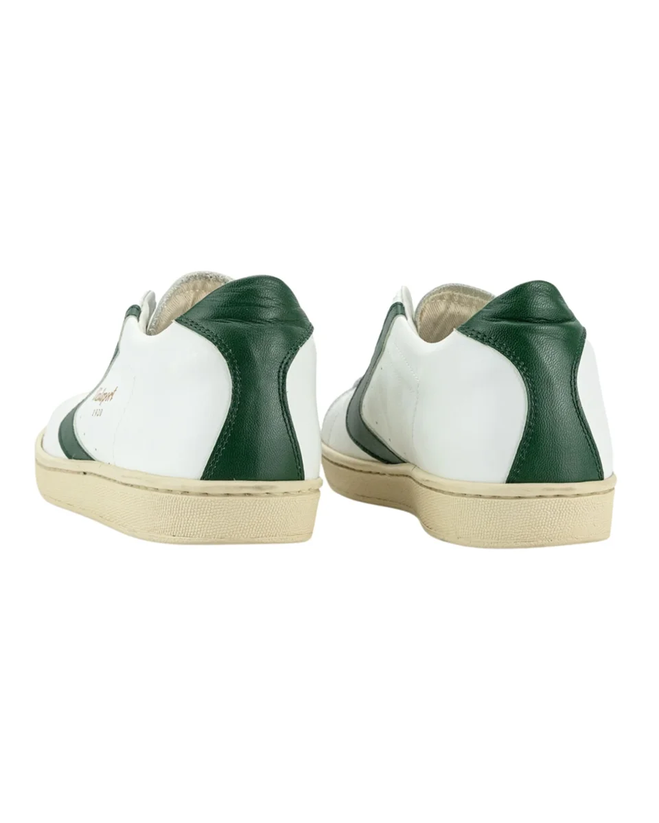 Valsport Sneaker Scarpe Tournament artigianali Pelle Made in Italy Bianco Verde Evergreen Uomo - immagine 5