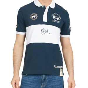 La Martina Polo Velibor S/s Cotton Jersey Blu Uomo