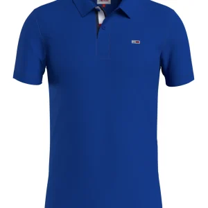 Tommy Jeans Polo Logo Fronte Cotone Blu