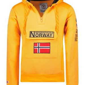 Geographical Norway Felpa Gymclass Cappuccio Arancione Uomo