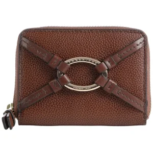 The Bridge Portamonete Zip Logo Oro Marrone Donna