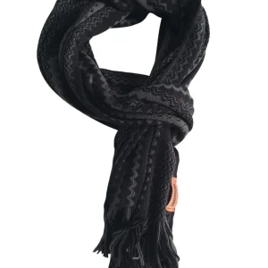 Missoni Stola Fantasia Geometrica Misto Lana Nero