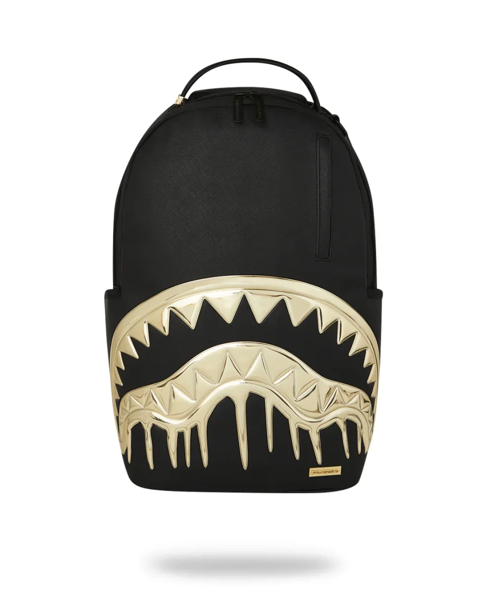 Sprayground Zaino Big Backpack Scuola City Viaggio Shark gold black