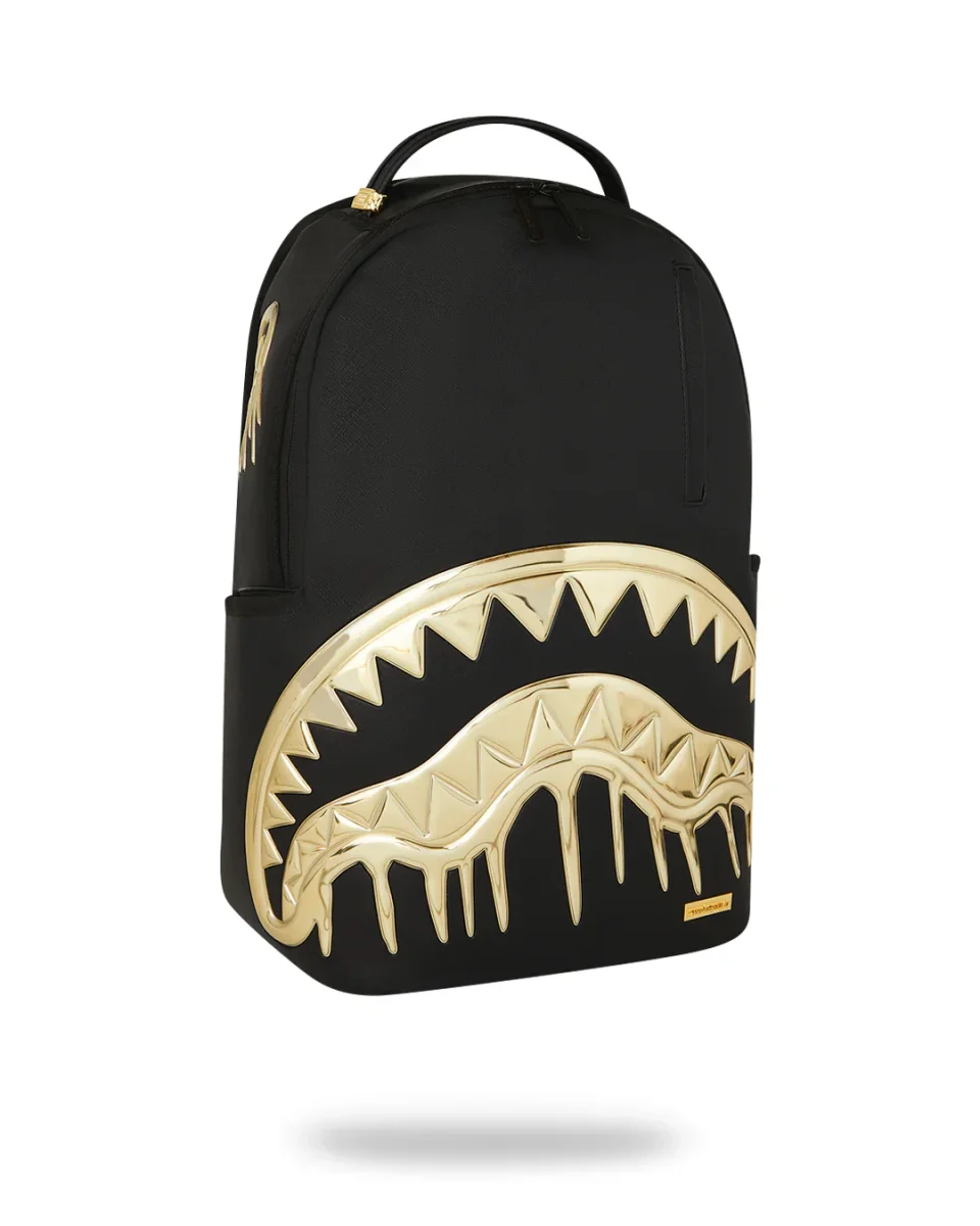 Sprayground Zaino Big Backpack Scuola City Viaggio Shark gold black - immagine 9