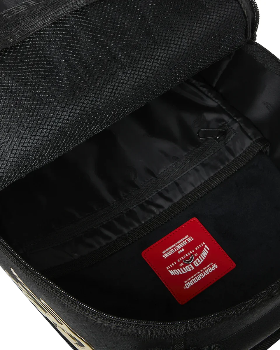 Sprayground Zaino Big Backpack Scuola City Viaggio Shark gold black - immagine 6